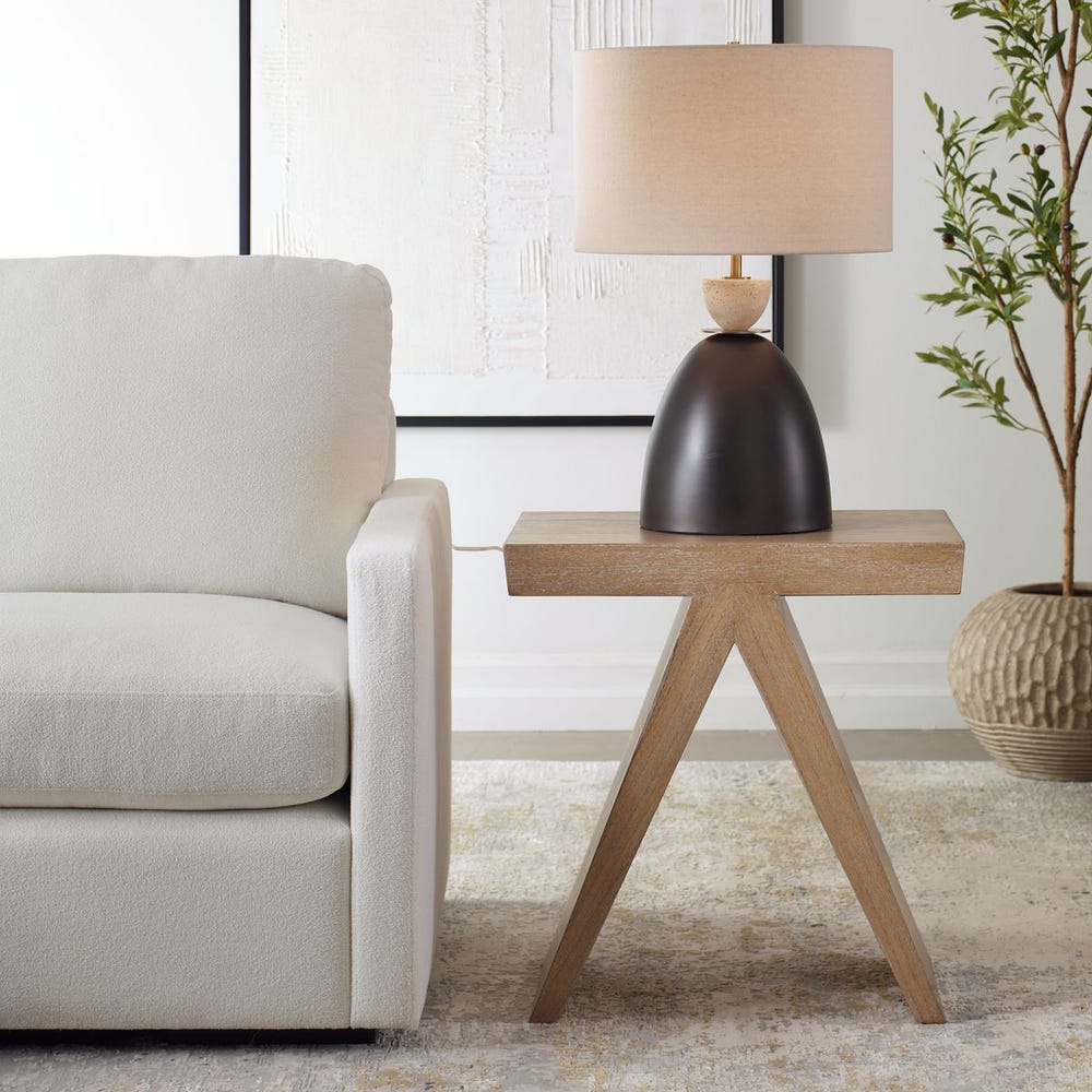 Mindi Wood Accent Stool