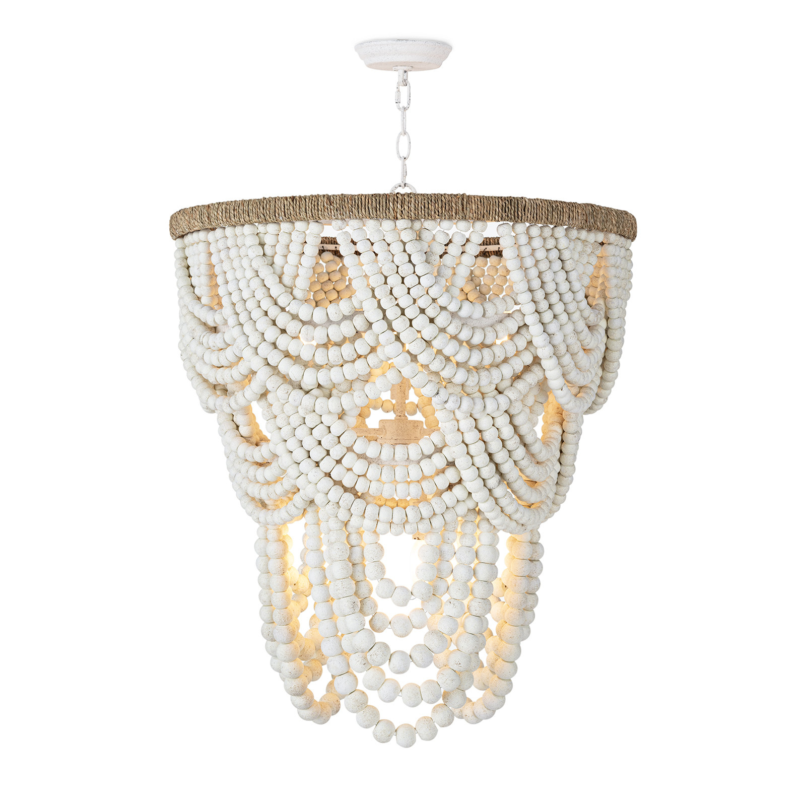 Wood Bead Chandelier