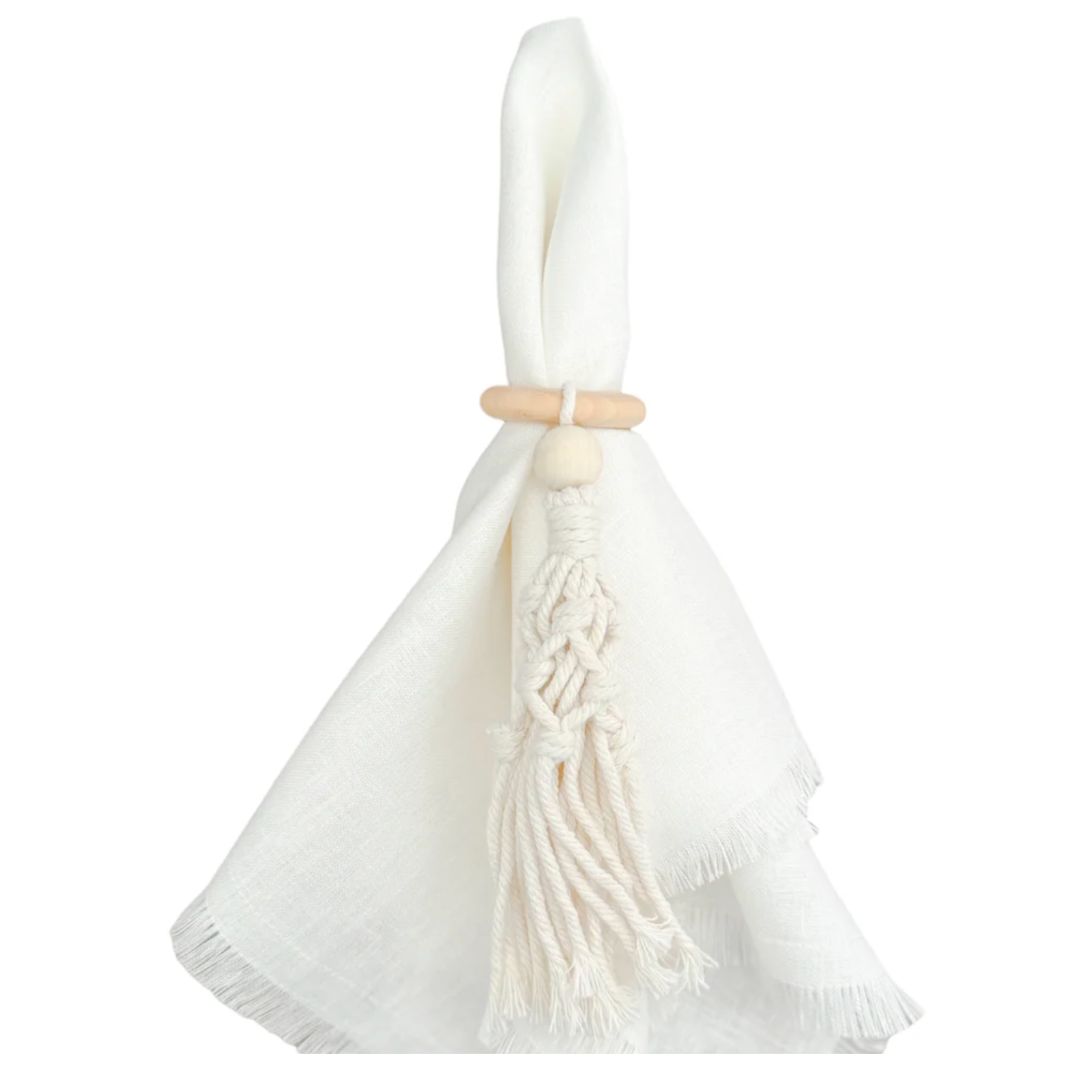 Macrame Wood Napkin Ring