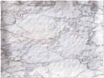 Zaggy Edge White Marble Large Tray